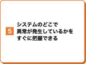 システムのどこで異常が発生しているかをすぐに把握できる