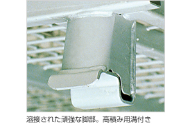 溶接された頑強な脚部、高積み用溝付き